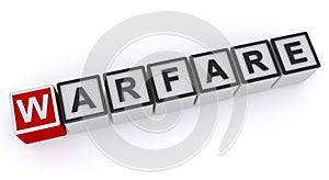 Warfare word blocks on white