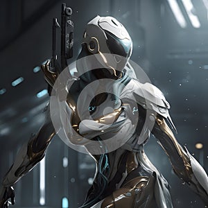 Warframe MMO science-fiction ninja three generative AI