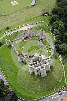 Warkworth Castle from the air photo