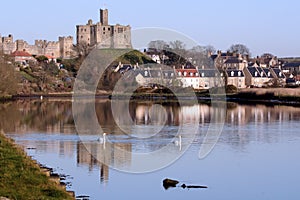 Warkworth Castle and boat
