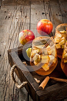 Warm apple sangria, apple cider