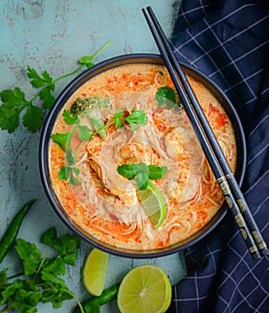 A warm bowl of Shrimp Laksa Soup