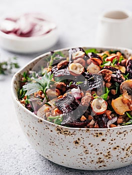 Warm buckwheat and beetroot salad