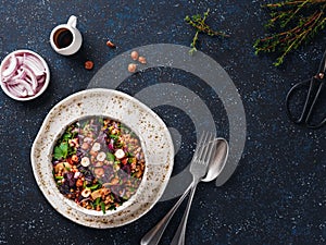 Warm buckwheat and beetroot salad