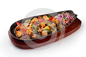 Warm a chicken vegetable salad