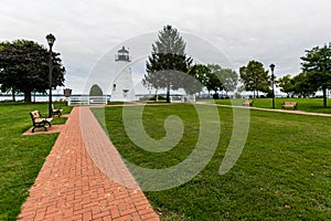 Warm Cloudy day in Havre De Grace, Maryland on the Board Walk photo