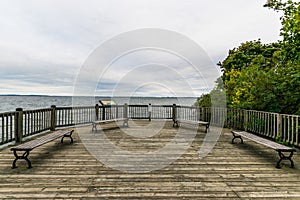 Warm Cloudy day in Havre De Grace, Maryland on the Board Walk