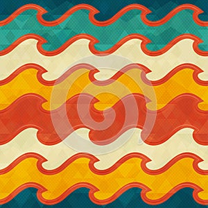 Warm color wave seamless pattern