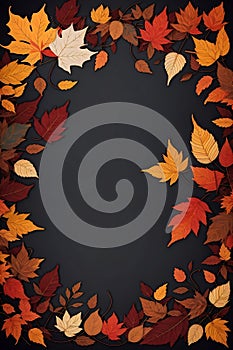 Warm Colorful Leaves Borders Autumn Decorative Borders Seasonal Border Illustrations Fall Leaves Page Dividers