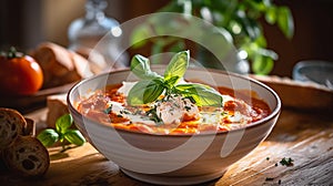 Classic Tomato Soup with Cream and Basil