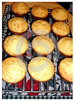 Warm corn muffins