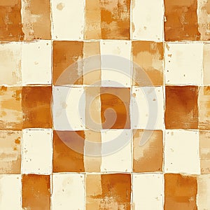 Warm Earthy Toned Square Pattern with Soft Texture Background