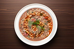 A warm embrace to the Italian culinary tradition with the rustic farro soup