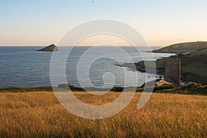 Warm evening above Wembury in Devon.