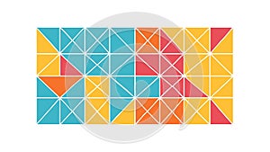 Warm Geometric Triangle Mosaic Pattern, vector design Generative AI