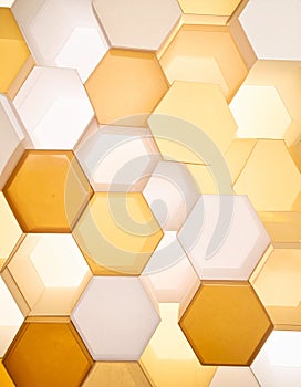Warm Glowing Hexagonal Pattern Background