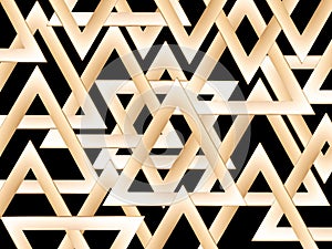 Warm gold triangles pattern on black.