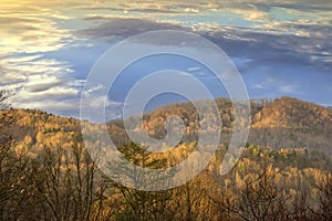 Warm Golden Colors on the Blue Ridge Mountains