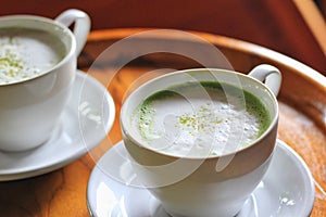 warm green tea drink