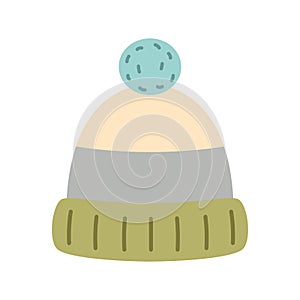 warm hat with striped pattern