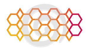 Warm Hexagonal Grid Pattern: Vibrant Geometric Design, vector design Generative AI