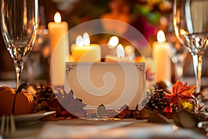 thanksgiving dinner table setting with can photo