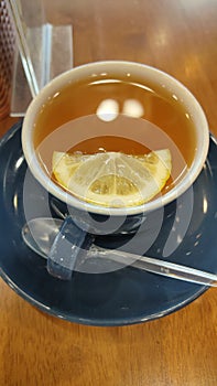 Warm lemon tea eliminates with motion sickness