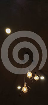 Warm lighting interior lamp restaurant