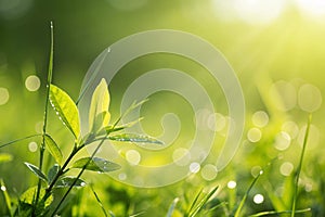 Warm Lime Green Background with Macro Lens Effect photo