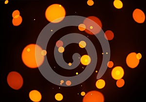 Warm orange bokeh lights abstract background with soft blur