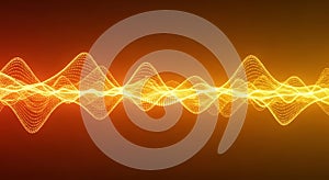 Warm orange glowing sound wave visualization showcasing audio technology and digital signal processing