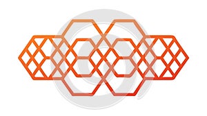 Warm Orange Hexagonal Pattern, Abstract Honeycomb Design, vector design Generative AI