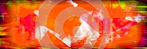 Warm orange red energy liquid vignette paranormal background, city blazing shapes with white splash