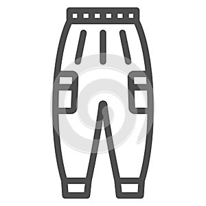 Warm pants line icon, Winter clothes concept, winter outdoor clothing for active leisure sign on white background, warm