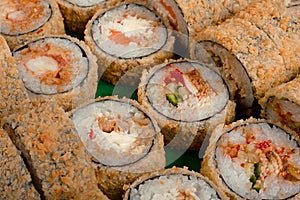 Warm rolls set closeup