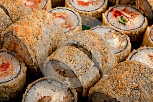 Warm rolls set closeup