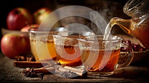 Warm Spiced Apple Tea with Cinnamon and Spices