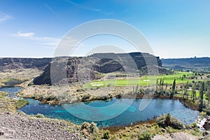 Warm springs and tranquil lake, Jerome, Idaho