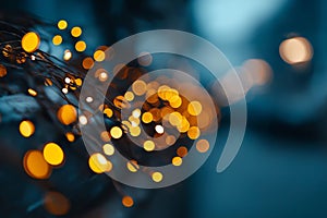 Warm string lights with soft bokeh effect