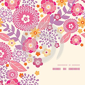 Warm summer plants corner frame pattern background