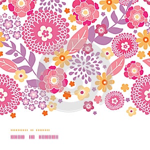 Warm summer plants frame horizontal decor seamless