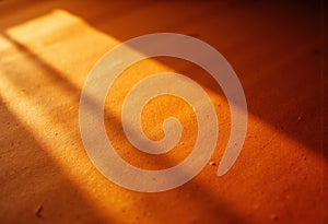 Warm sunlight casts long shadows on a textured surface creating a cozy