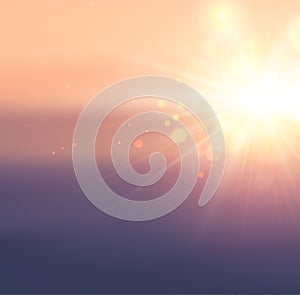 Warm sunset or sunrise abstract background