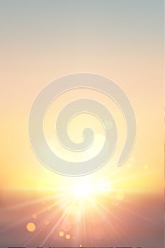 Warm sunset or sunrise abstract background