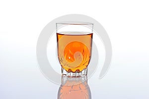Warm Tea on A Clear Glass, Isolated on White