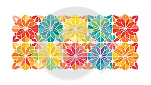 Warm Tone Abstract Floral Geometric Pattern, vector design Generative AI