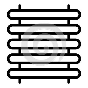 Warm towel rail icon, outline style