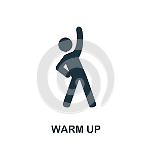 Warm Up icon. Monochrome sign from gym collection. Creative Warm Up icon illustration for web design, infographics and