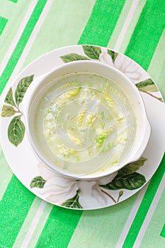 Warm vegetables soup