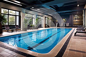 a warm water pool designed for aquatic fitness featuring equipme photo